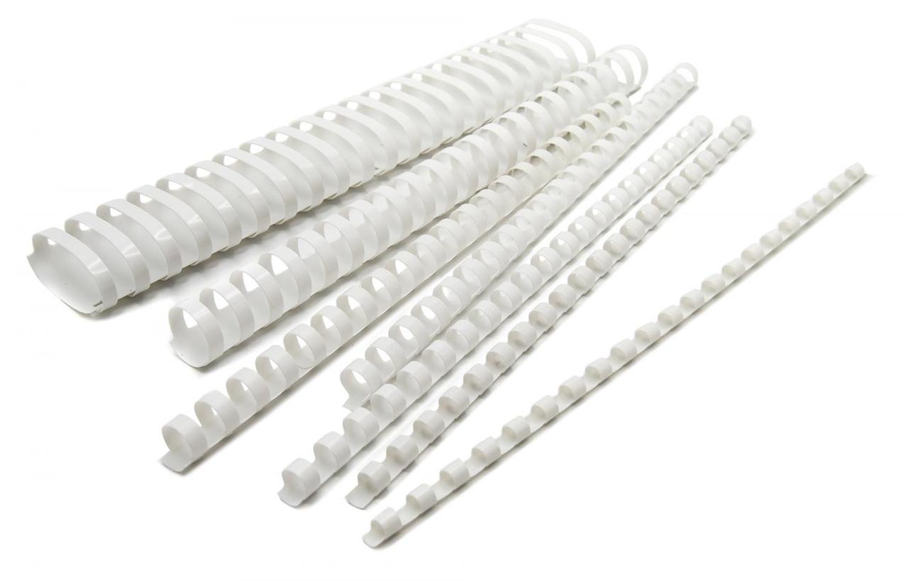 Пружины для переплета пластиковые Silwerhof d 22мм 151-180лист A4 белый (50шт) (1373589) - фото 1 - id-p203908070