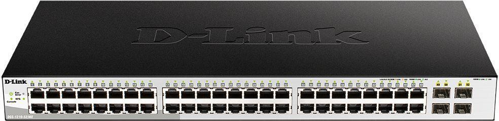 Коммутатор D-Link DGS-1210-52MP/ME/B 48G 4SFP 48PoE 370W управляемый - фото 1 - id-p203916164