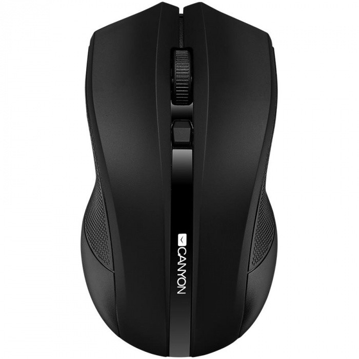 CANYON MW-5 2.4GHz wireless Optical Mouse with 4 buttons, DPI 800/1200/1600, Black, 122*69*40mm, 0.067kg - фото 1 - id-p203911199