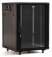 Hyperline TWB-FC-1566-GP-RAL9004 Шкаф настенный 19-дюймовый (19"), 15U, 775х600х600мм, стеклянная дверь с