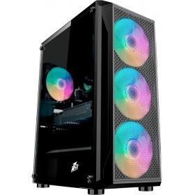 1STPLAYER Корпус FIREBASE X5 / ATX, tempered glass / 3x140mm & 1x120mm LED fans inc. / X5-3G6P-1G6 - фото 1 - id-p203915244