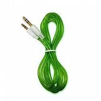 Кабель аудио CBR 3.5 jack CB 10 (Shine) Green, 1,5 м.