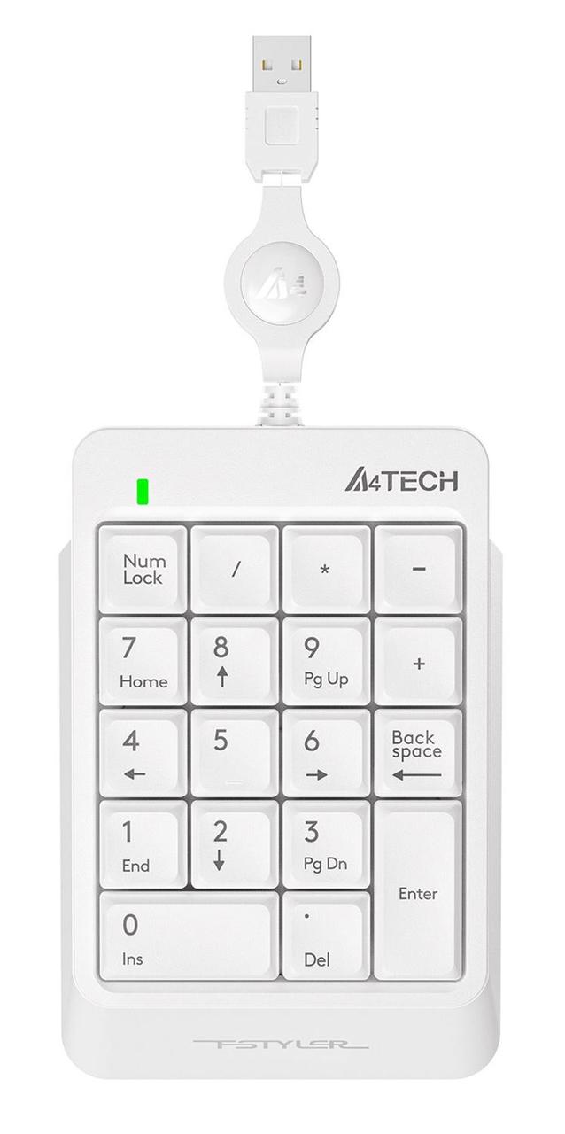 Числовой блок A4Tech Fstyler FK13 белый USB slim для ноутбука - фото 1 - id-p203912329