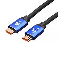 Кабель HDMI 2 m (HIGH speed, Metal gold, в пакете) 8K VER 2.1 ATcom AT8888