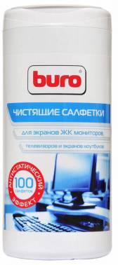 Салфетки Buro BU-Ascreen для экранов мониторов/плазменных/ЖК телевизоров/ноутбуков туба 100шт влажных - фото 1 - id-p203908438