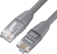 GCR Патч-корд прямой 1.5m LSZH UTP кат.6, серый, 24 AWG, литой без фиксатора, ethernet high speed, RJ45,