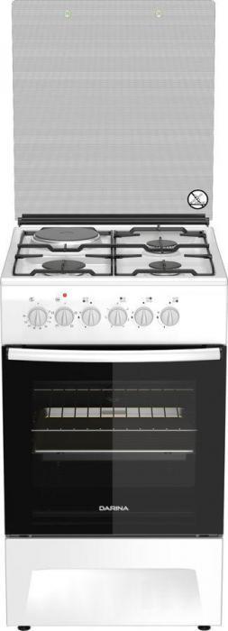 Газовая плита Darina F KM 341 323 W, электрическая духовка, сталь, белый