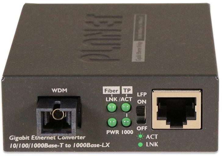 Медиа конвертер PLANET GT-806A6010/100/1000Base-T to WDM Bi-directional Fiber Converter - 1310nm - 60KM - фото 1 - id-p203917687