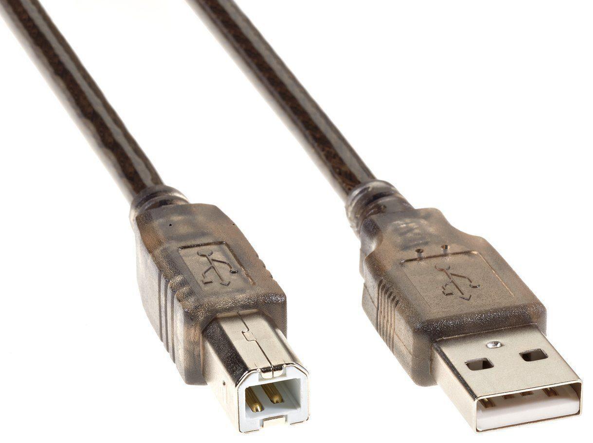 Кабель USB2.0 AM/BM 5m прозрачная изоляция Telecom (VUS6900T-5M) VCOM - фото 1 - id-p203909768