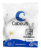 Патч-корд Cabeus PC-UTP-RJ45-Cat.5e-1m Кат.5е 1 м серый