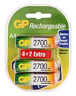 Аккумулятор GP Rechargeable 2700AAHC4/2 AA NiMH 2700mAh (6шт) блистер