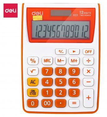 Калькулятор настольный Deli E1122/OR оранжевый 12-разр. - фото 1 - id-p203907707