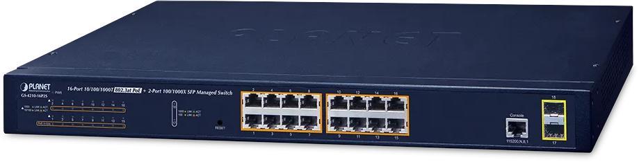 Коммутатор PLANET Technology Corporation. PLANET IPv6/IPv4, 16-Port Managed 802.3at POE+ Gigabit Ethernet - фото 1 - id-p203914037