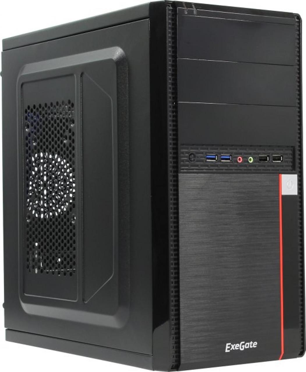 Exegate EX277435RUS Корпус Minitower MA-371X Black, mATX UN400, 120mm 2*USB+2*USB3.0, Audio - фото 1 - id-p203911988