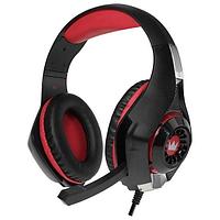 Наушники игровые CMGH-2000 Black&red Crown (jack 3.5мм 4pin + адаптер 2*jack spk+mic, Динамки 50мм, Кабель