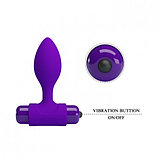 Анальная втулка с вибрацией Pretty Love Vibra Butt Plug фиолетовая, фото 5