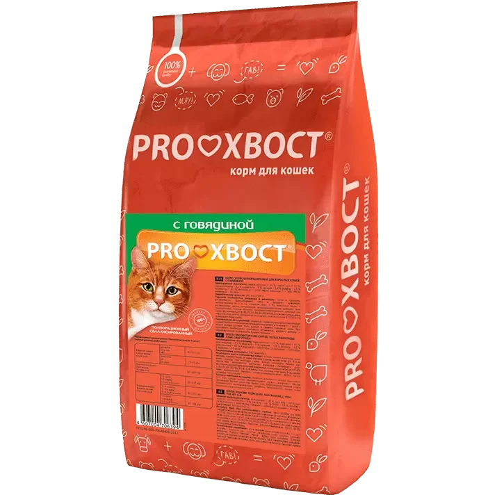 "ProХвост" сухой корм для кошек с говядиной 10кг