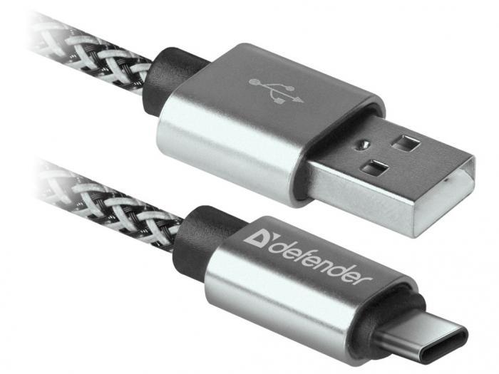 Аксессуар Defender USB09-03T Pro USB2.0 AM - Type-C 1.0m 2.1A White 87815 - фото 1 - id-p203881639