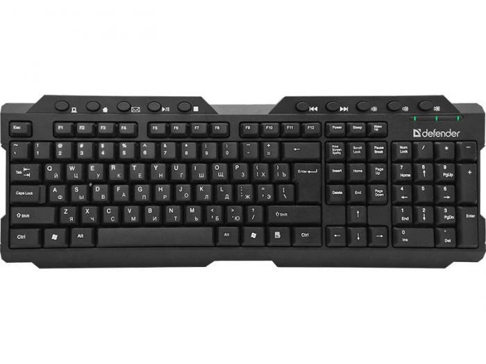 Мультимедийная беспроводная клавиатура Defender Element HB-195 черная 45195 мембранная для компьютера - фото 1 - id-p203700396