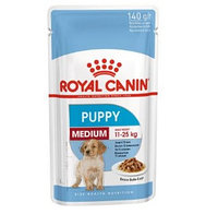 Корм ROYAL CANIN Medium Puppy 140гр кусочки в соусе для щенков средних пород