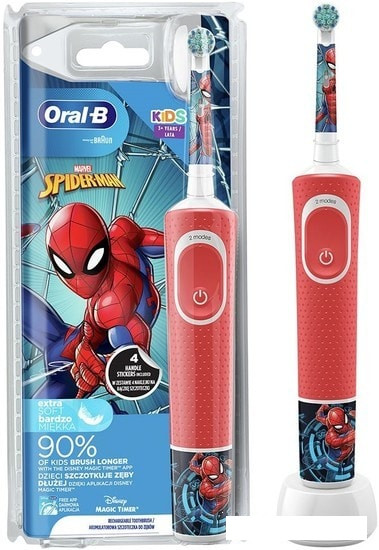 Электрическая зубная щетка Oral-B Kids Spiderman D100.413.2K - фото 1 - id-p203925355