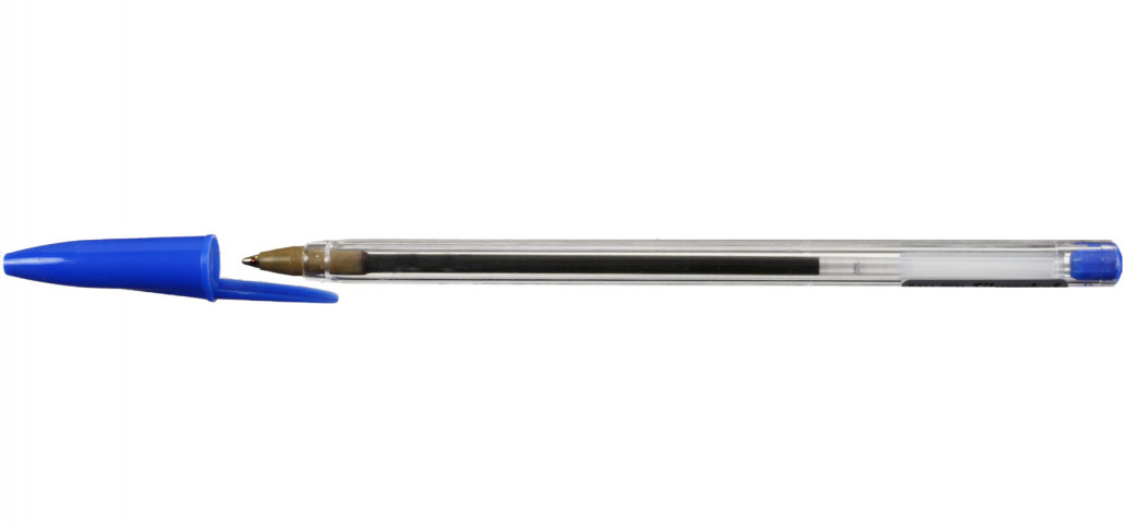 Ручка шариковая одноразовая Silwerhof Simplex корпус прозрачный, стержень синий - фото 1 - id-p203926132