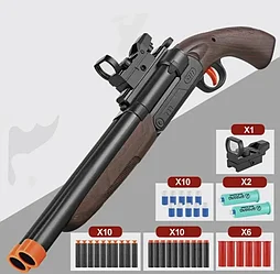 Игрушечное двуствольное ружье-обрез SHOTGUN/54 см с гильзами