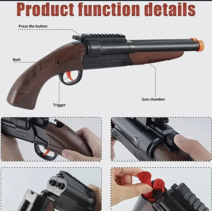 Игрушечное двуствольное ружье-обрез SHOTGUN/54 см с гильзами - фото 3 - id-p203933788