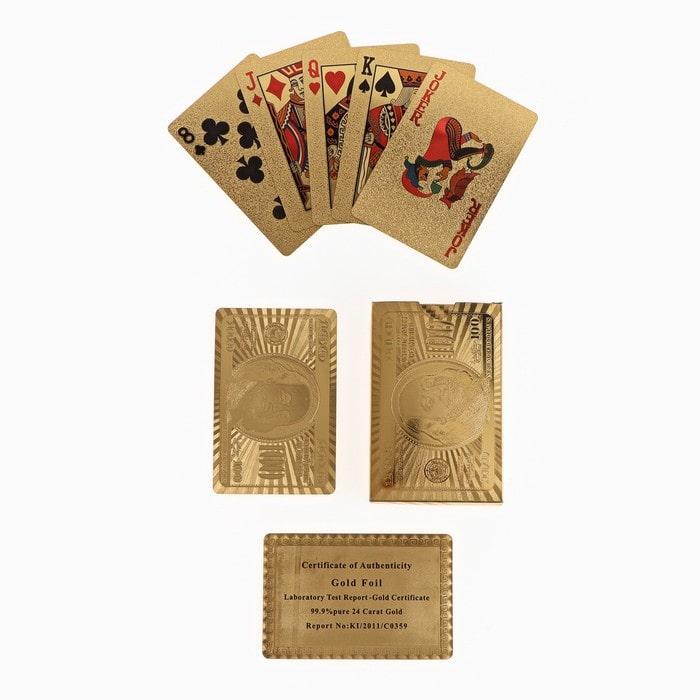 Набор игральных карт «Gold» 2 колоды в шкатулке - фото 4 - id-p69939334