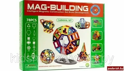 Магнитный конструктор MAG-BUILDING (Маг- бьюлдинг) 78 деталей
