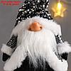 Кукла интерьерная "Дед Мороз в чёрной шубке и колпаке с пайетками" 41х11х16 см, фото 5