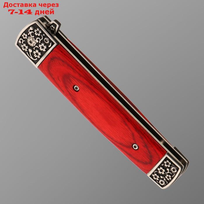 Нож складной Танто полуавтоматический, ручка дерево 22,8см, клинок 9,5см - фото 4 - id-p203874727