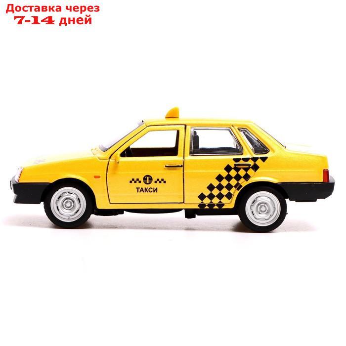 Машина металл. "ВАЗ-21099 "Спутник" такси", 12 см, двери, багаж, цвет желтый 21099-12TAX-YE - фото 2 - id-p203876282