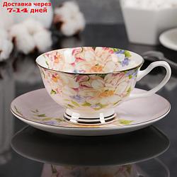 Чайная пара "Чайная роза", чашка 200 мл, блюдце 13,5 см