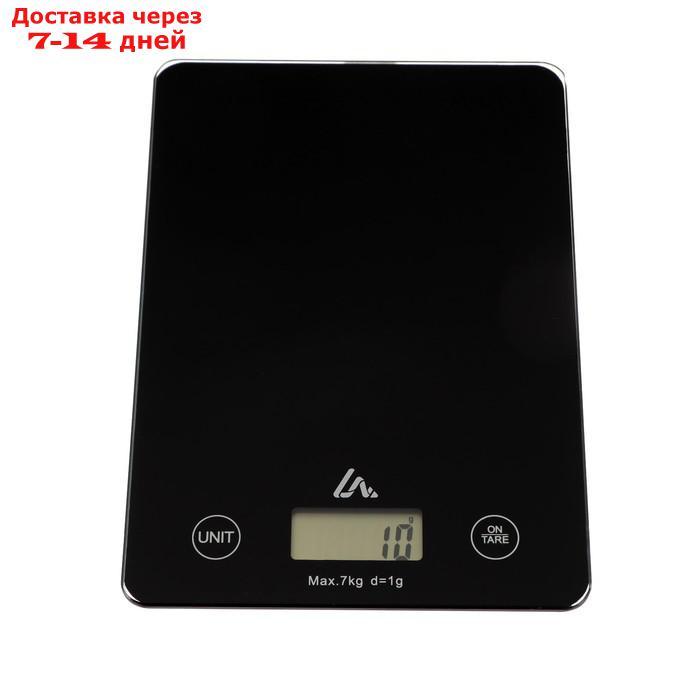 Весы кухонные LuazON LVK-702, электронные, до 7 кг, чёрные - фото 1 - id-p203873716