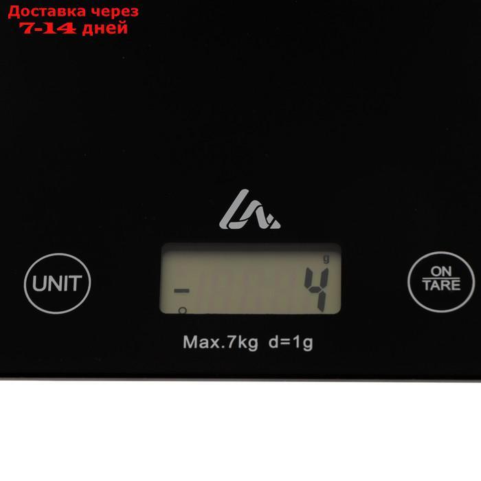 Весы кухонные LuazON LVK-702, электронные, до 7 кг, чёрные - фото 3 - id-p203873716