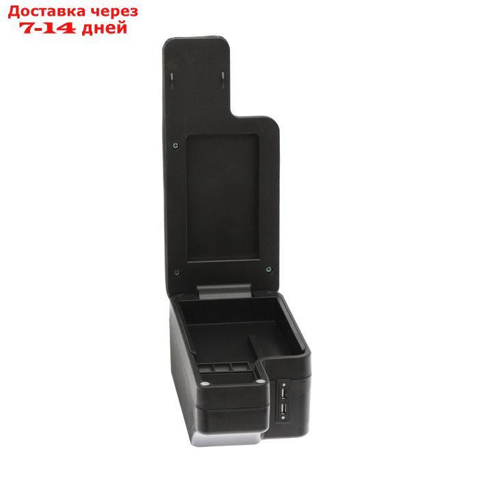 Подлокотник универсальный, 5 USB, провод USB 1 м, кожа PU, черный - фото 6 - id-p203876820