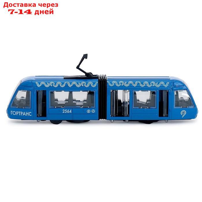 Трамвай металлический с гармошкой 19 см, световые и звуковые эффекты, инерционный - фото 3 - id-p203878906