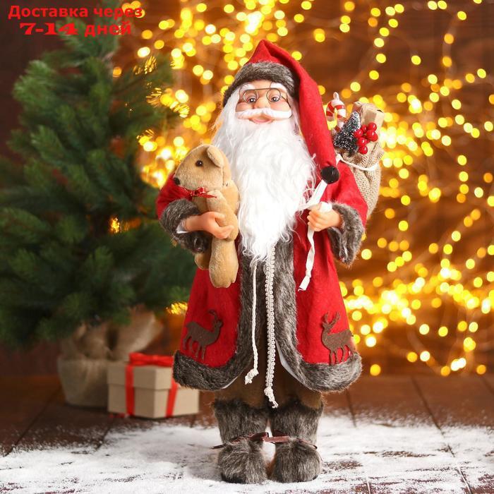 Дед Мороз "В красной шубке с мишкой" 22х45 см - фото 1 - id-p203878923