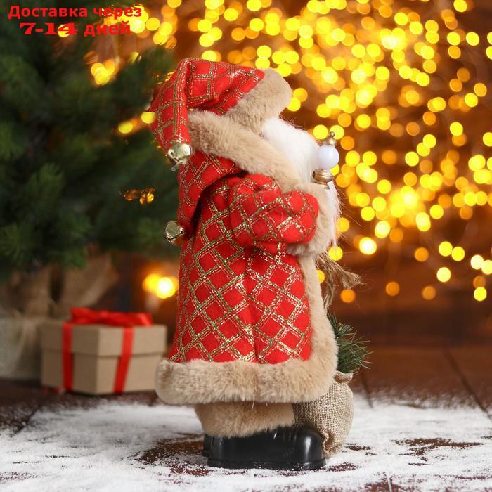 Дед Мороз "В красной шубке в клетку с подарками" 18х30 см - фото 4 - id-p203878929