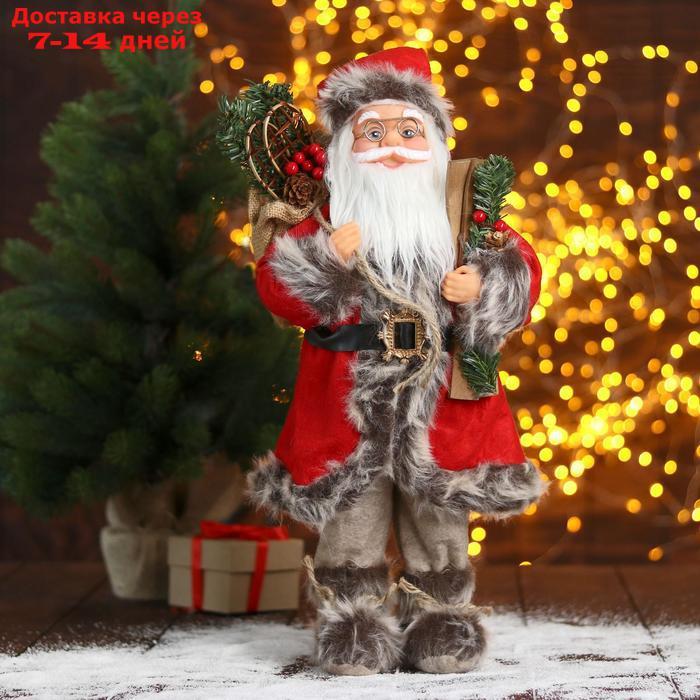 Дед Мороз "В красной шубке с лыжами и подарками" 23х45 см - фото 1 - id-p203878932