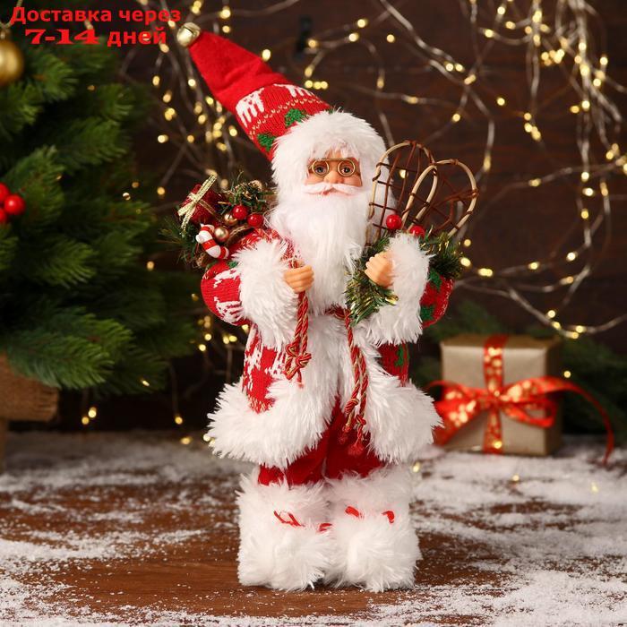 Дед Мороз "В красной шубке, колпачке и с подарками" 15х30 см - фото 1 - id-p203878985