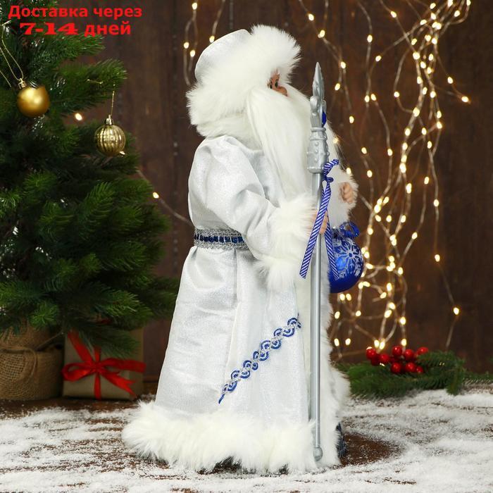 Дед Мороз "В синей шубе, с посохом и шариком" двигается, 22х45 см - фото 4 - id-p203877030