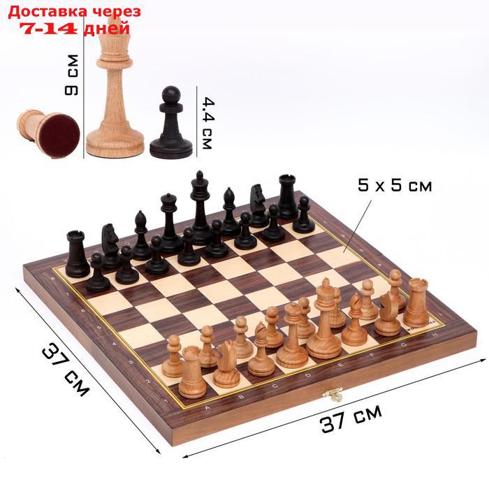 Шахматы "Рапид", (доска 37х37 см, бук, король h=9 см, пешка h=4.4 см) без утяжеления - фото 1 - id-p203877208