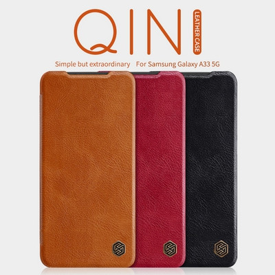 Кожаный чехол Nillkin Qin Leather Case Черный для Samsung Galaxy A33 - фото 4 - id-p203965161