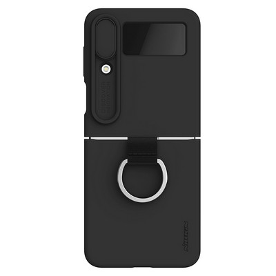 Силиконовая накладка Nillkin CamShield Silky Silicone Case Черная для Samsung Galaxy Z Flip 4 - фото 1 - id-p203965351