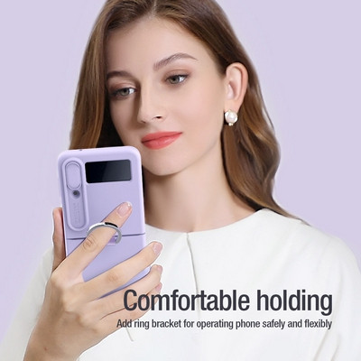 Силиконовая накладка Nillkin CamShield Silky Silicone Case Лавандовая для Samsung Galaxy Z Flip 4 - фото 6 - id-p203965353