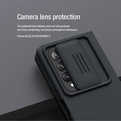 Силиконовая накладка Nillkin CamShield Silky Silicone Case Черная для Samsung Galaxy Z Fold 4 - фото 4 - id-p203965356