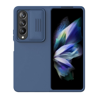 Силиконовая накладка Nillkin CamShield Silky Silicone Case Синяя для Samsung Galaxy Z Fold 4 - фото 3 - id-p203965357