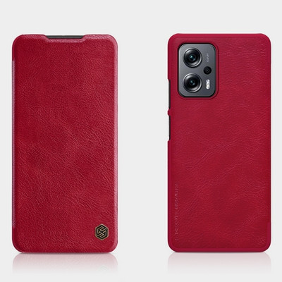 Кожаный чехол Nillkin Qin Leather Case Красный для Xiaomi Poco X4 GT - фото 4 - id-p203965405